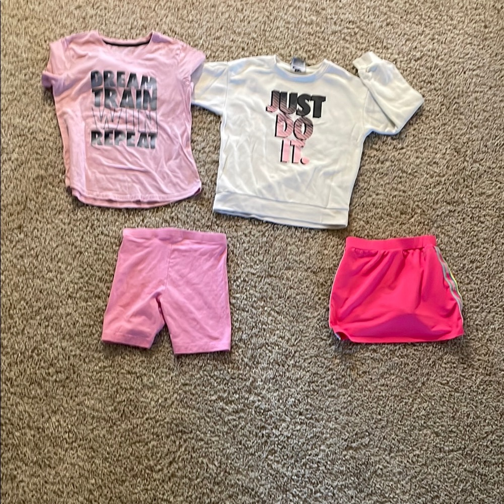 Nike Kids Pink and White Activewear Set